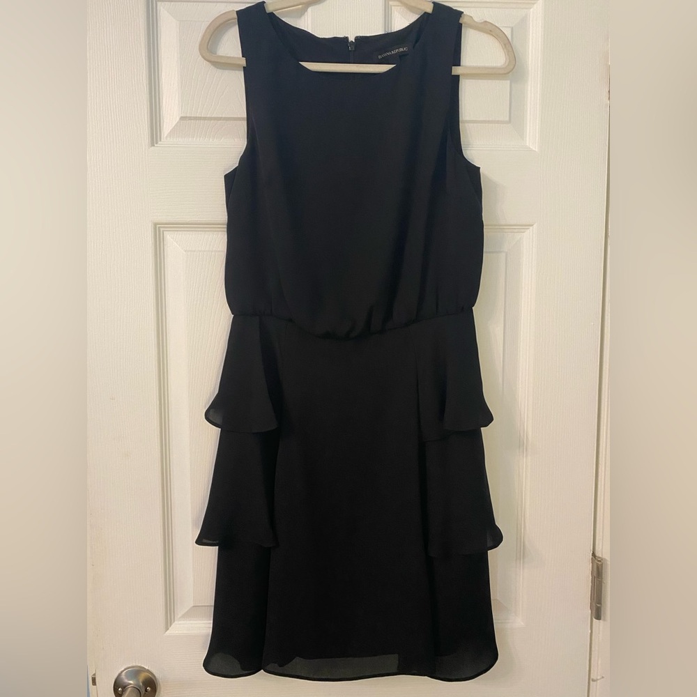 Banana Republic Black Ruffle Mini Dress